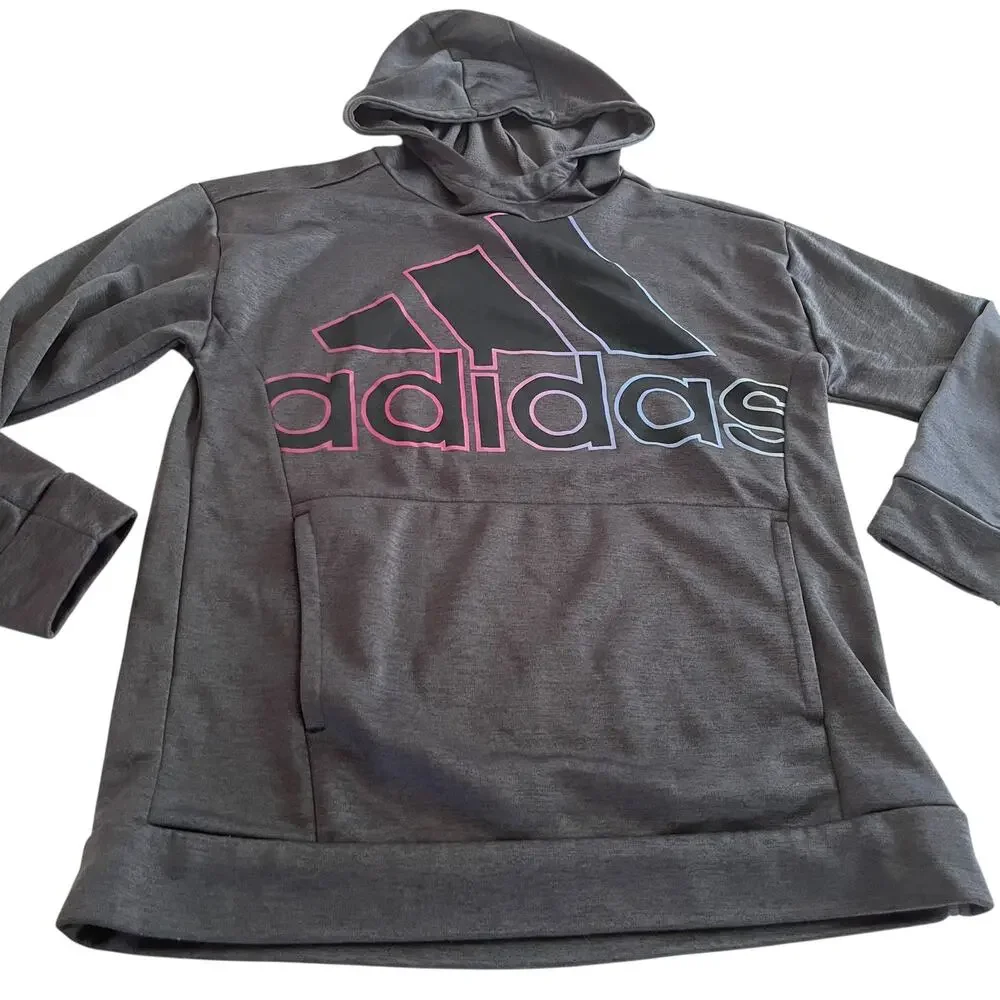 Adidas Boys Gray Performance Sweatshirt Hoodie size 16